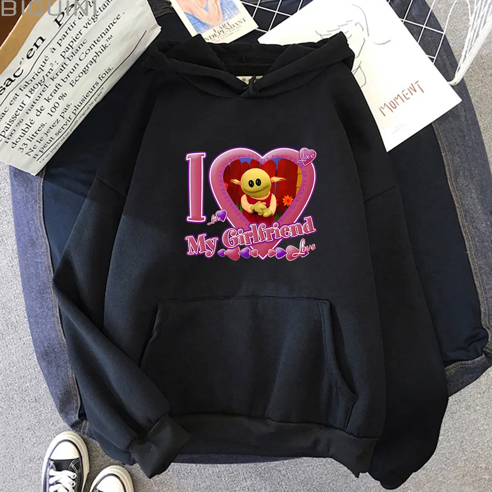 Nanalan L Love My Girlfriend Printed Graphic Hoodies Men's and Women's Autumn Winter Coat Harajuku Crew Neck Sweatshirts Popular