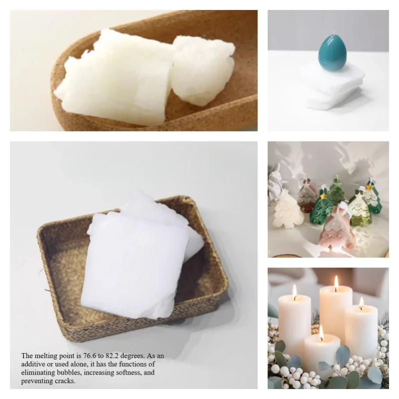 Cera Microcristalina Suave de 100/500/1000g para Producción Artesanal de Velas Aromáticas, Aditivo Auxiliar Anti-rotura y Suavizante