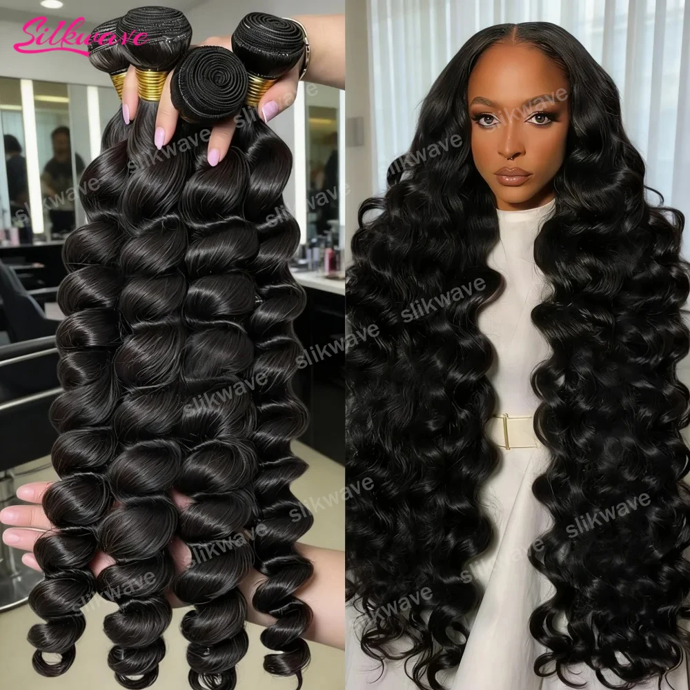 30 40 Inch Loose Wave Bundles 3 4 5Pcs Raw Virgin Unprocessed Human Hair Brazilian Loose Deep Wave Human Hair Bundles Extensions