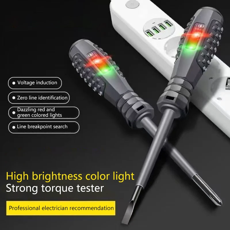 2Pcs Electrician Magnetic Screwdriver Induction Voltage Test Pen Multifunctional Electricians Screwdrivers Hand Tools.