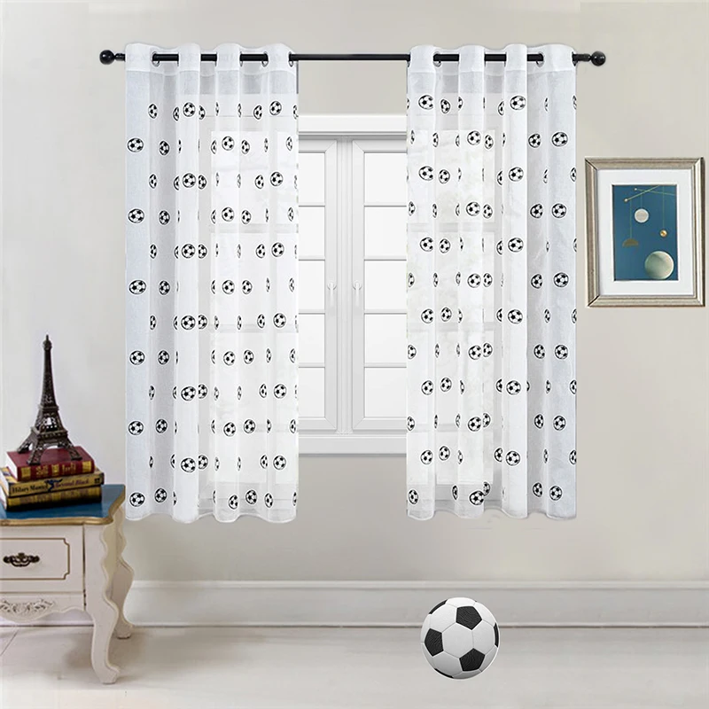 Children Curtains For Bedroom High Quality Environmentally Friendly And Breathable Cartoon Embroidered Black Sheer Kid Curtains