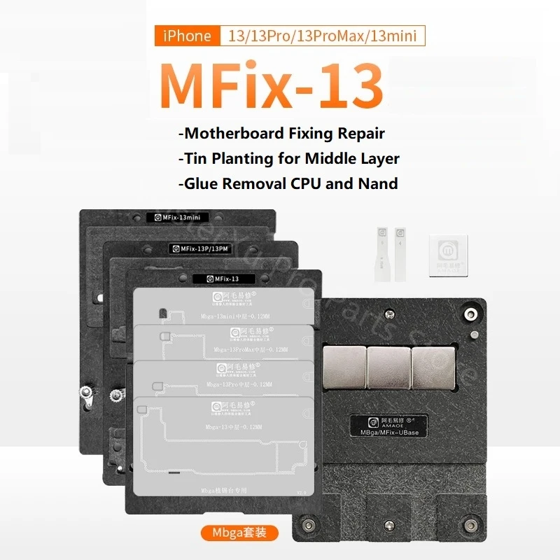 

Amaoe Easy Repair MBGA MFix Fixture for iPhone 14Pro Max Mini Motherboard Middle Layer Tin Planting Platform Fixing PCB Holder