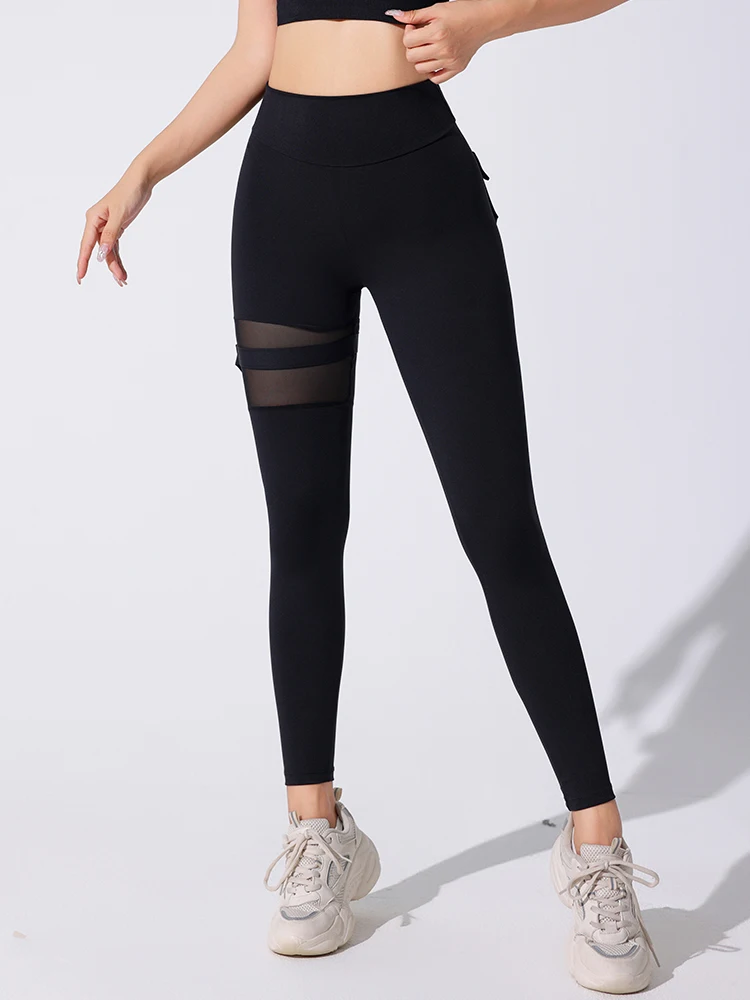 Butt Lift Mesh Pocket Cargo Pants Leggings Running Leggings With Mesh Cargo Leggings For Fitness Workout Jogging Pants