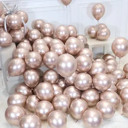 20pcs 10inch Champagne Gold Silver Pink Chrome Metal Confetti Balloons Wedding Birthday Baby Shower Party Decoration Supplies