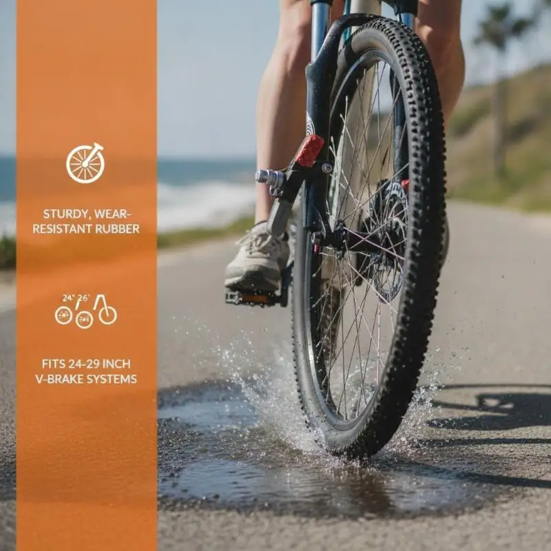 V-Bremsbeläge 2 Stück 70mm Hochwertiger, strapazierfähiger Gummi für Metallfelgen, geeignet für Nass- und Trockenbedingungen im Winter und Sommer beim Radfahren. – Detail 9