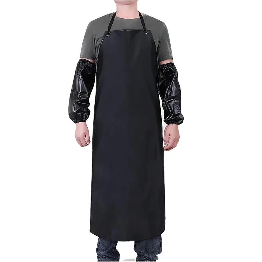 

Waterproof Apron for Dishwashing Lightweight Rubber Vinyl Industrial Apron with Chemical Resistance and Adjustable Bib Design 4