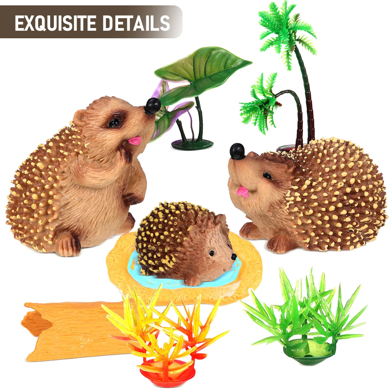 

9Pcs Resin Hedgehog Outdoor Garden Decorations Handcrafted Mini Plants Ornaments for Pond Flower Pot Garden Landscape
