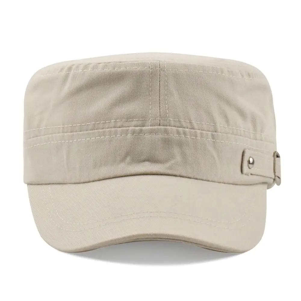 Men Army Baseball Cap Cotton Cadet Hat Breathable Adjustable Flat Top Cap Summer Visor Hat