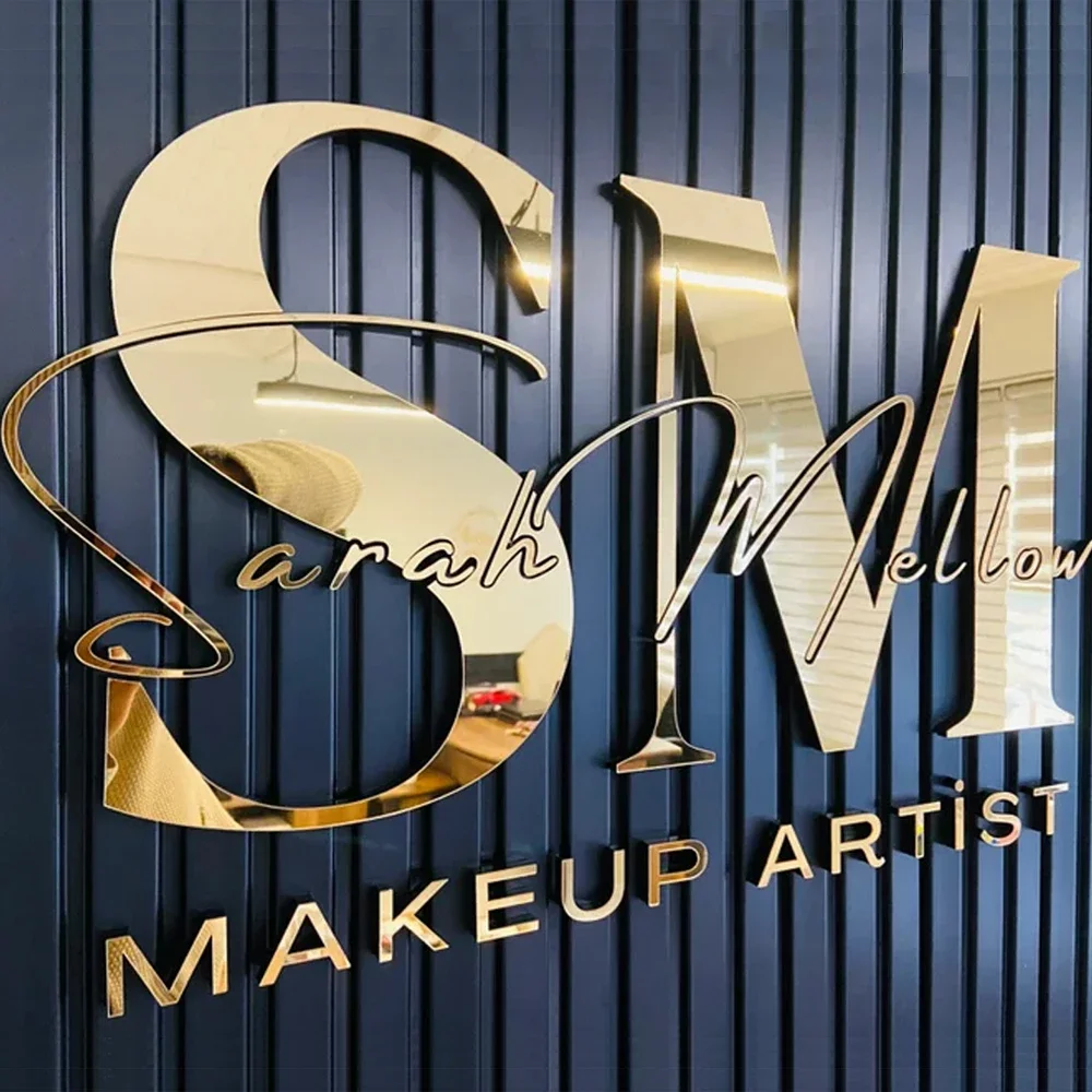 تخصيص ثلاثية الأبعاد شعار الأعمال تسجيل الليزر قطع الاكريليك الحائط اسم علامة صالون تجميل/مكتب/متجر/المنزل/الأسنان/SPA ديكور #1