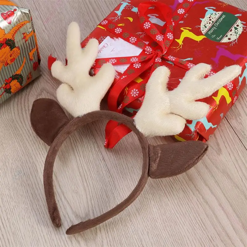 Headband Reindeer Christmas Antler Antlers Hair For Kids Xmas Headbands Deer Hoops Headwear Ears Party Decor Adults Elk