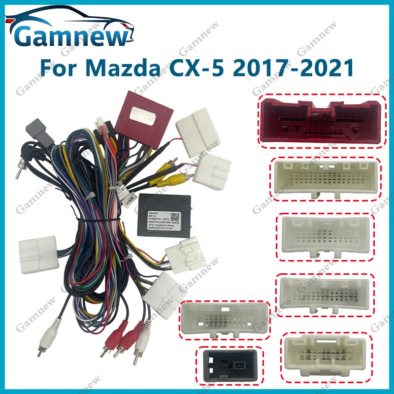 Gamnew 16Pin Car Wiring Harness Andriod Adapter Canbus Box Decoder For  Mazda CX5 2017- 2021 CX8 2019+ CX9 2016+ Mazda 6 Atenza