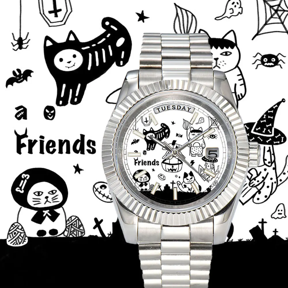 

Креативные мужские часы 36 мм/39 мм/40 мм Miyota 8285, автоматические механические часы с двойным календарем, синие светящиеся наручные часы 8285