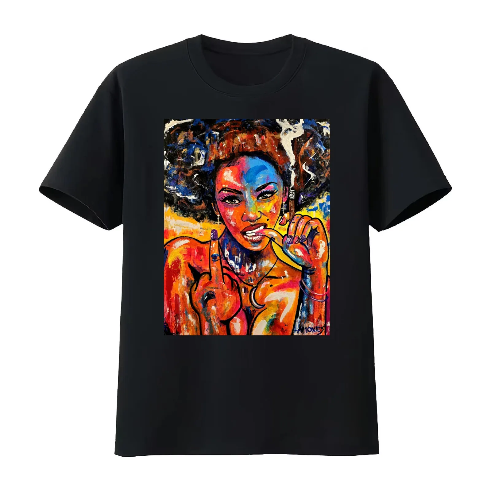 Portrait T-Shirt Summer Casual Cotton Tee Oversized Streetwear Tops Vintage Graphic Print Loose Fit Short Sleeve