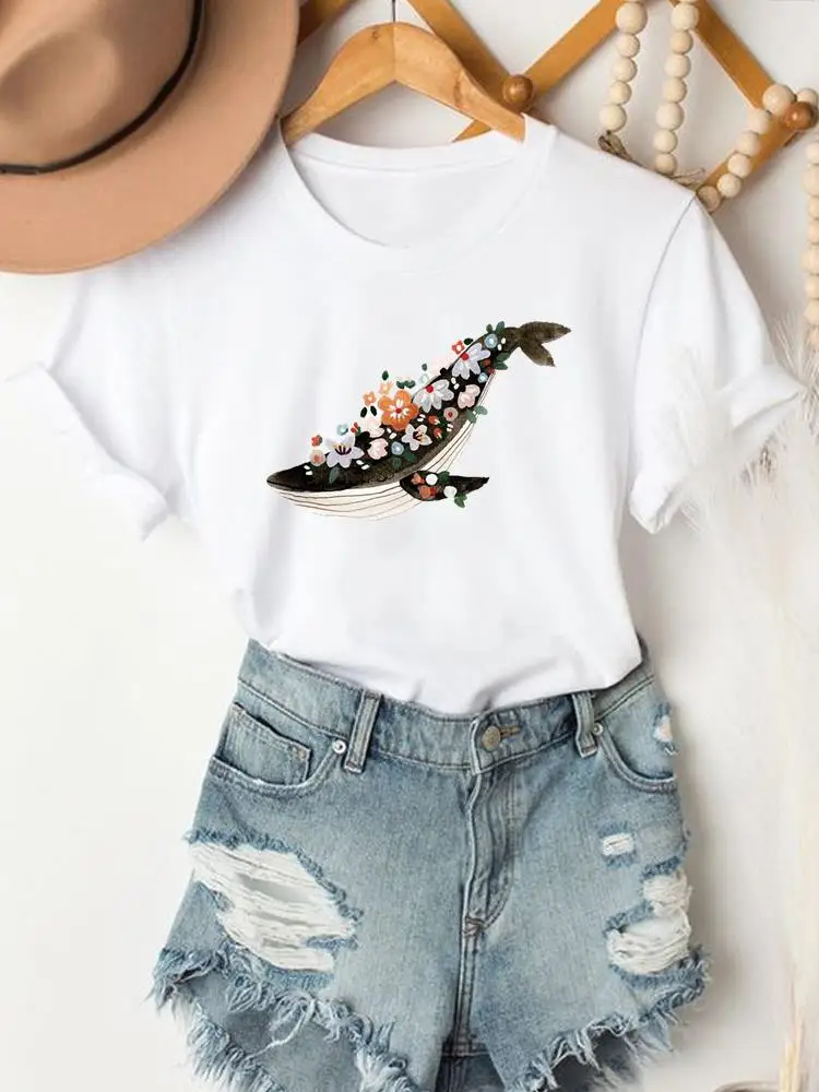 Mountain Animal Trend Cute Women Clothes T Female Casual Clothing Summer Fashion Printed Short Sleeve Tee Graphic T-shirts