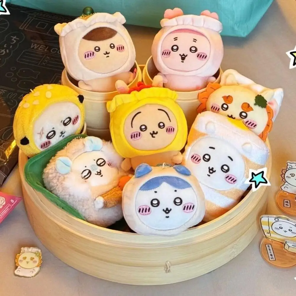 Llavero de peluche de la serie de té matutino Shisa de Jiyi Hachiware, decoración para colgar en el bolso o mochila, regalo de San Valentín para parejas