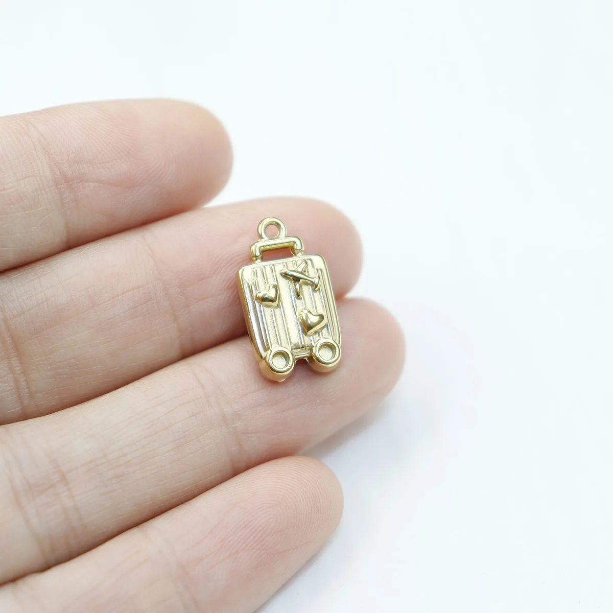 5 قطع يلقي الفولاذ المقاوم للصدأ لطيف الأزياء والمجوهرات التبعي مكونات سحر DIY الحرفية PVD فراغ لوحة للماء مضاد الأرجية #4