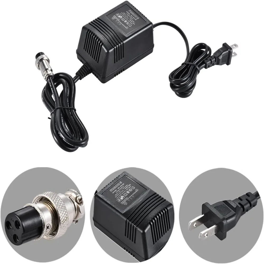 Portable 3-Pin Connector AC Power Adapter Power Supply Adapter 3-Pin Power Cord Professional Studio