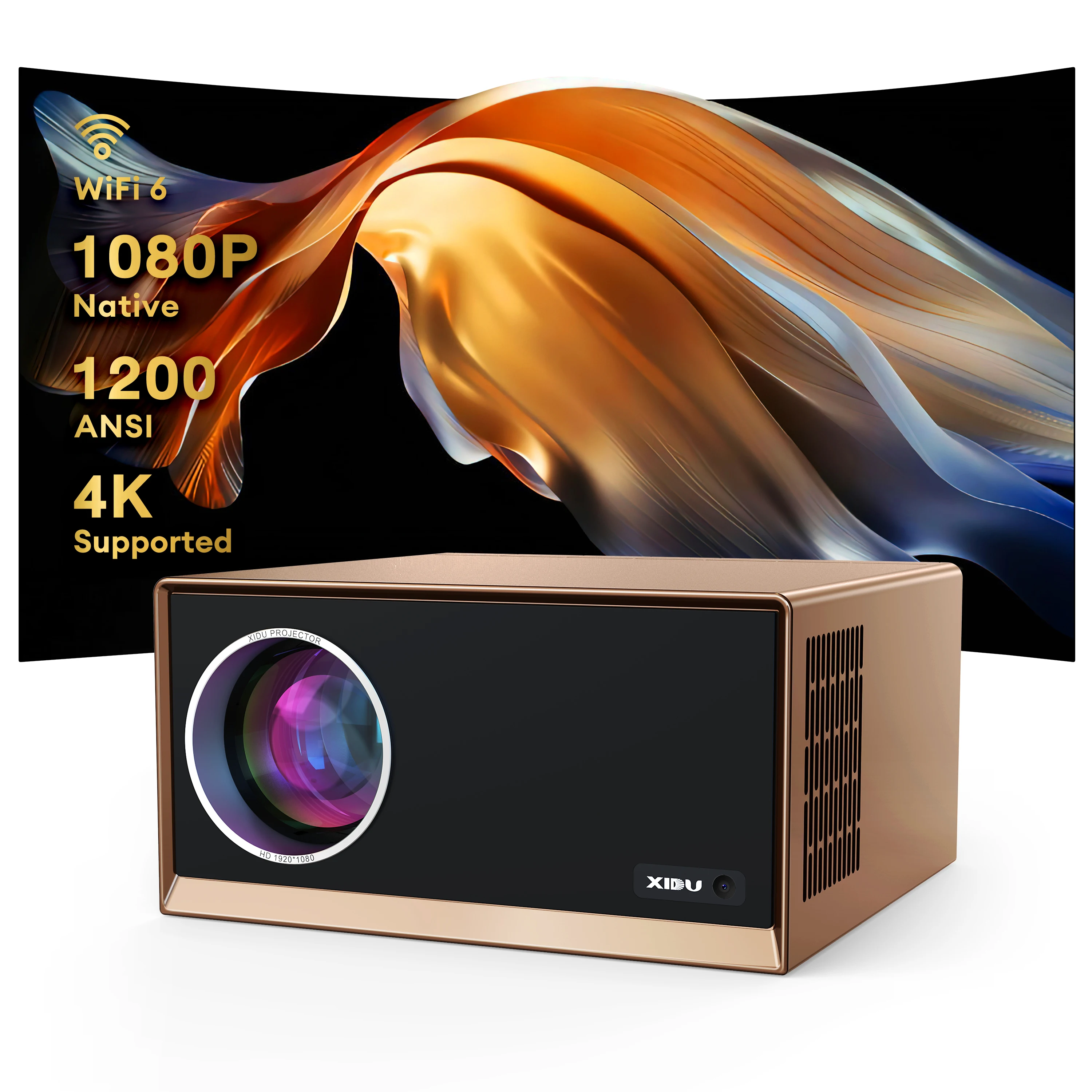 

XIDU S1 Projector 4K Native 1080P 1200ANSI Android 9.0 Projectors HD Movie Proyector Home Theater Beamer LED Projector WiFi 6