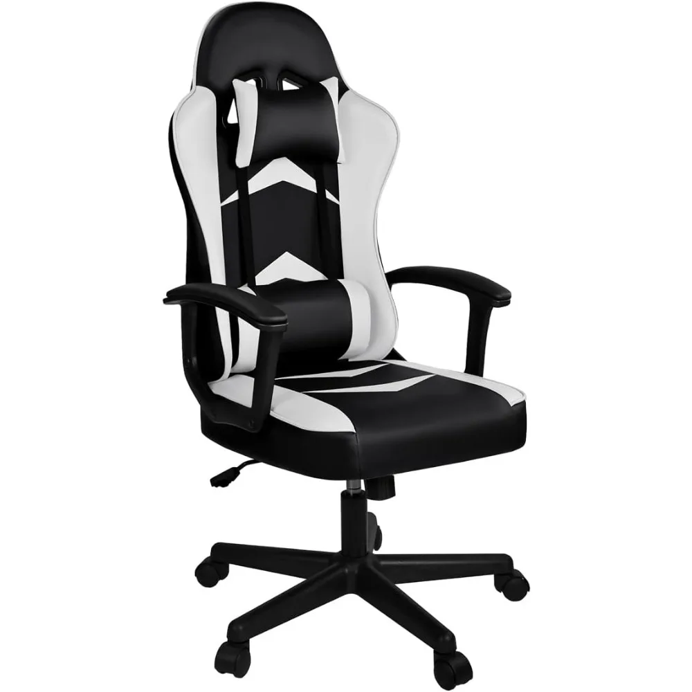Silla Gaming Ergonómica Reclinable Respaldo Alto Acolchado Cojín Lumbar Cervical Ruedas 360 °   para Oficina Videojuego
