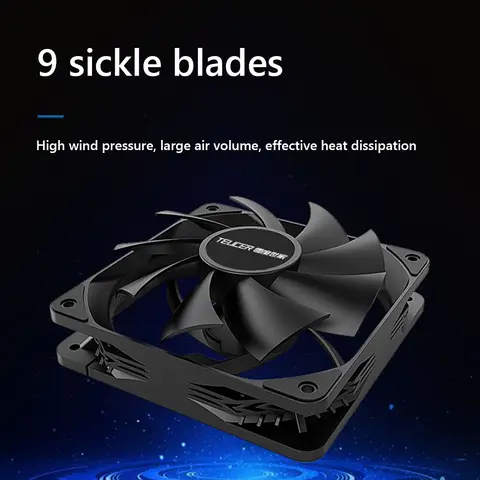 TEUCER 120mm कूलिंग फैन PWM 4Pin 12V कूलिंग फैन तापमान नियंत्रण CPU कूलिंग रेडिएटर हाइड्रोलिक बेयरिंग कंप्यूटर केस के लिए 10 best sales काला पंखा - №5