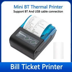 58mm Mini Portable Thermal Receipt Printer Mobile Wireless Bluetooth Ticket Bill Printer For Android IOS Windows Receipt Printer