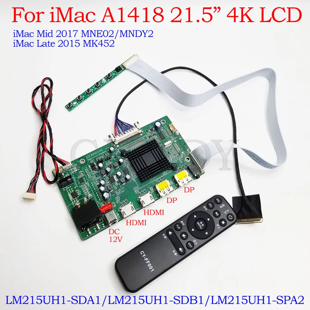 4K eDP LCD Driver Board Kit For iMac A1418 Monitor 21.5inch LM215UH1-SDA1 LM215UH1-SPA2 LM215UH1-SDB1 Retina Screen MNE02 MK452