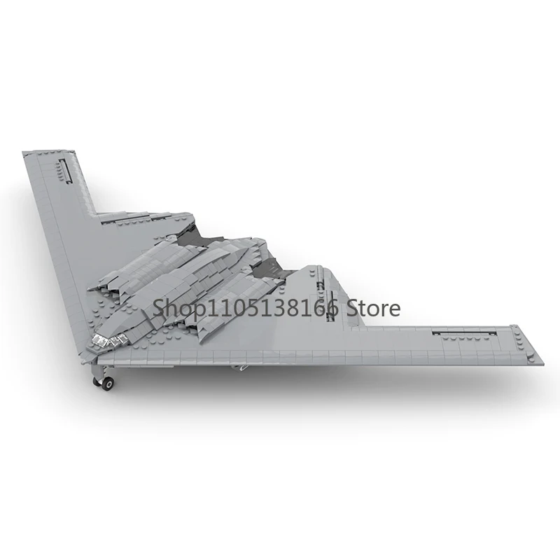 MOC 1:72 Scale B-2 Spirit Stealth Bomber Building Blocks Set - Flying Wing Strategic Bomber Model Kit for Aviation Fans