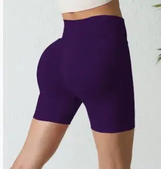 Nahtlose High-Waist-Gym-Shorts für Damen, Po-Lifting, Slim Fit, hochelastische Yoga-Shorts für Fitnesstraining, Laufen & Radfahren