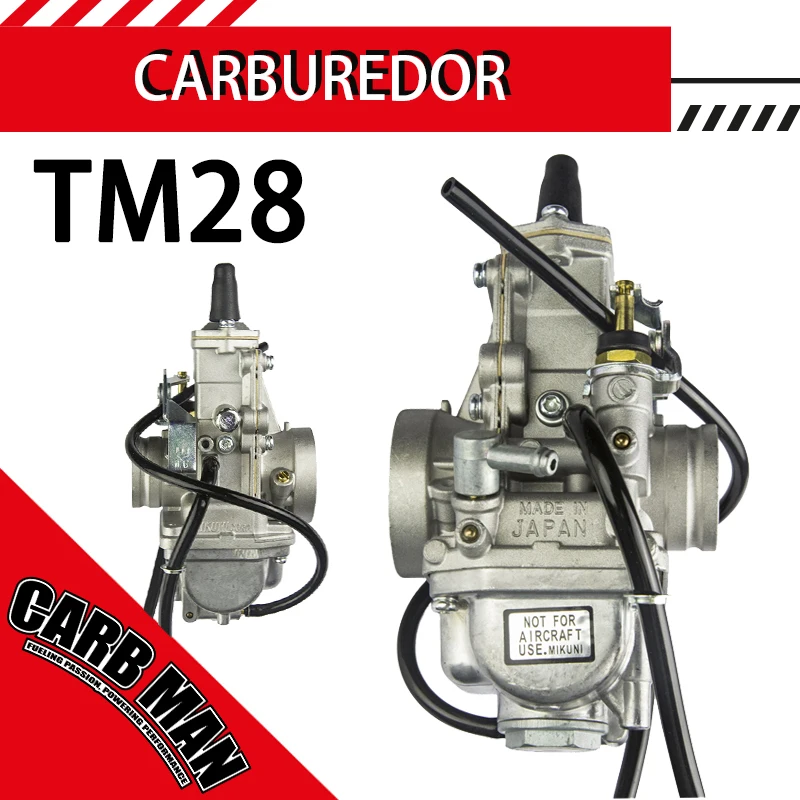 

TM28 28mm Flat Slide Motorcycle Carburetor For Mikuni Honda CR250 Kawasaki KX125 KX150 TM TMX 150cc-200cc 2/4 Stroke Engine Carb
