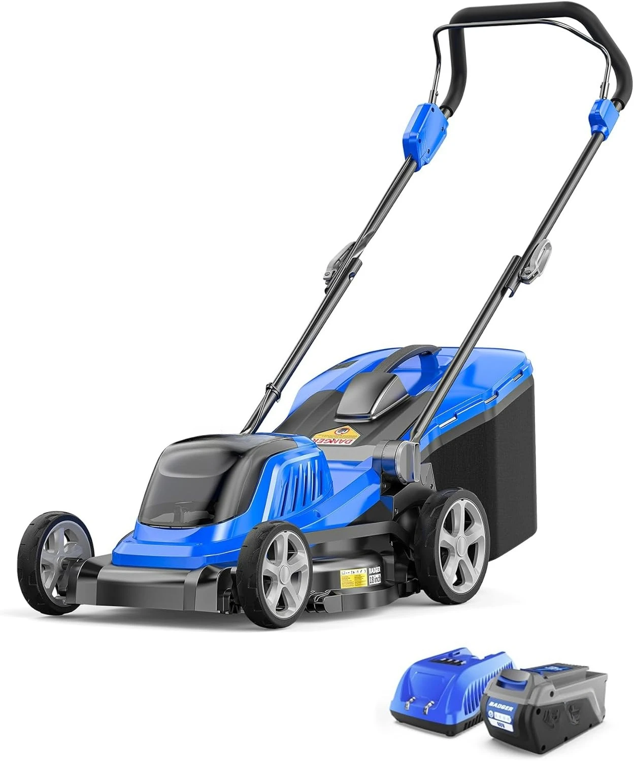 

Lawn Mower 40V Brushless 18" Cordless, 5 Cutting Height Adjustments Electric Lawn Mower, Quickly Folding Within 5’s