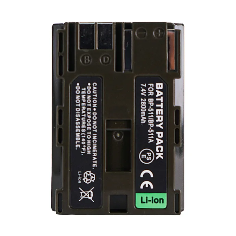 BP-511A 2800mAh 7.4V Battery for Canon SLR Camera 10D 20D 30D 40D 50D 300D G5 G6 5D