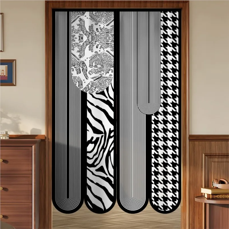 Chinese Style Printed Door Curtain Bedroom Household Tea Room Privacy Barriers Partition Curtain Hanging Blocking Curtain ZG916