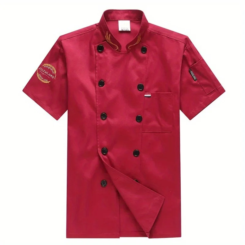 Catering Chef-werkkleding Heren zomerkleding met korte mouwen Hotel Restaurant Kantine Bakken Gebak Keuken Chef-kokkleding
