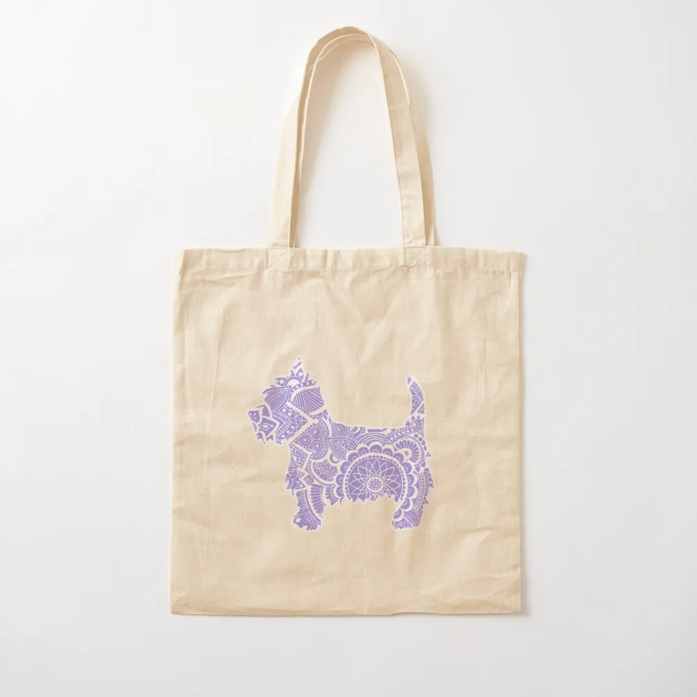 Westie zentangle purlple 2 Tote Bag Fabric bag canvas tote Shopper bag Canvas Tote