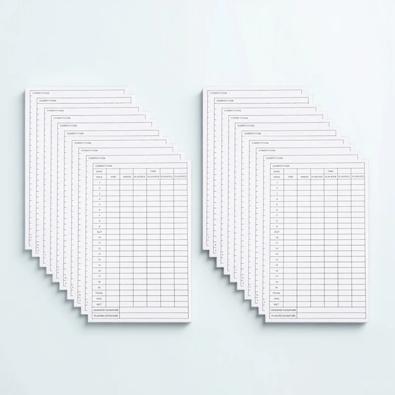 

20pcs Copper Plate Scorecard Double Sided Printing Foldable Golf Score Coated Paper Record Tools For Sports