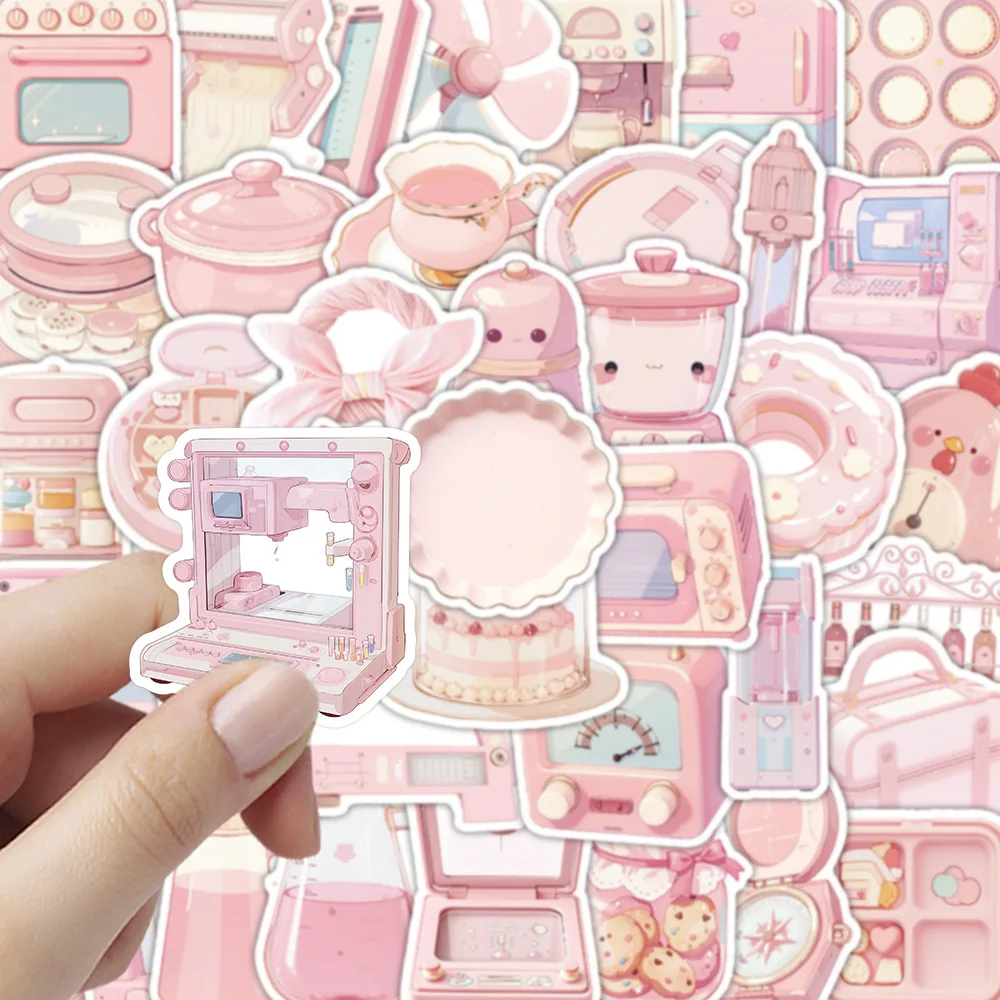 

10/30/60PCS Cartoon INS Style Pink Bakery Cute Fun Graffiti Stickers Decorative Luggage Pencil Box Desk Bike Decal Toy Gift