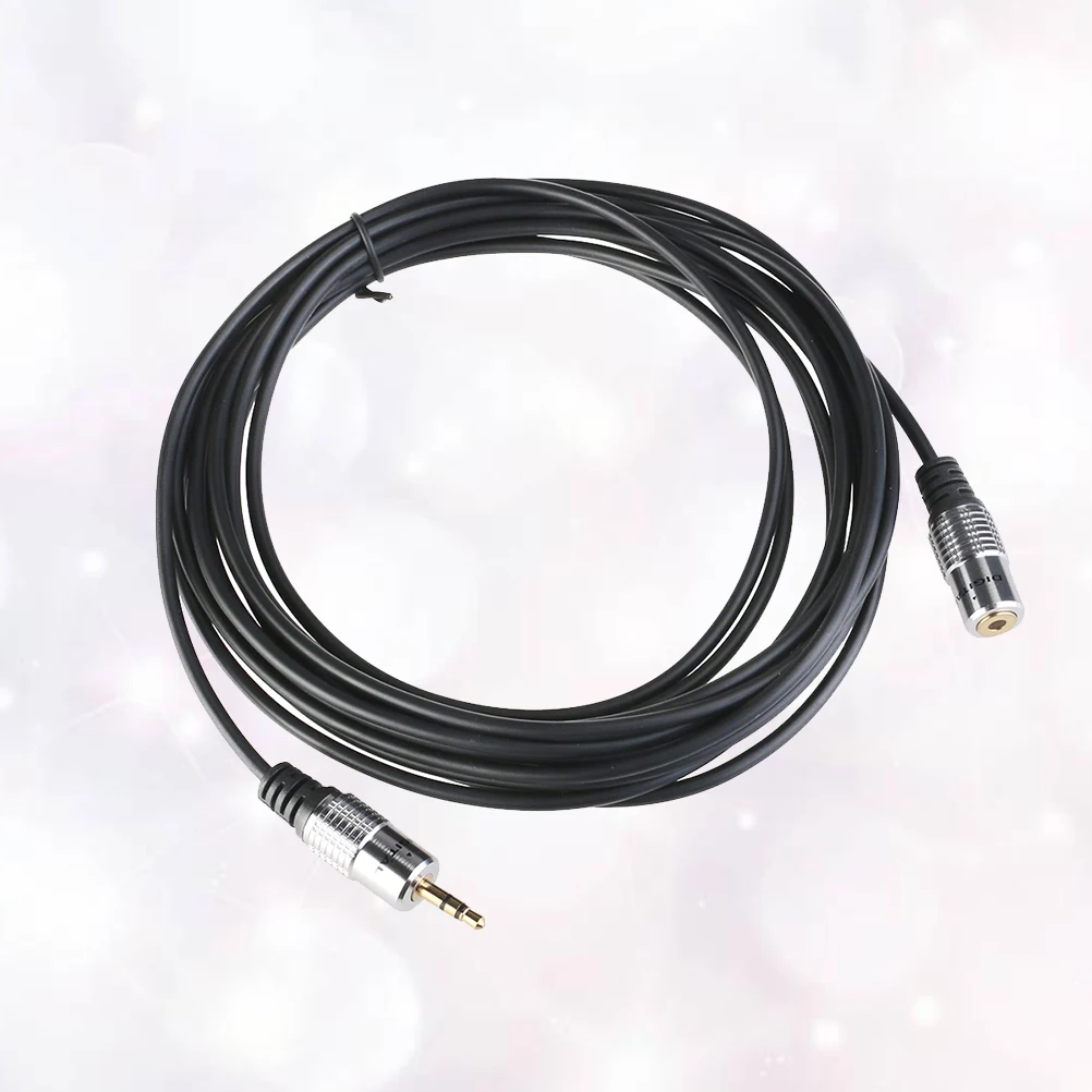 

2pc 3.5mm Male to Female Audio Extension Cable Aluminum Alloy Shell Sound Black