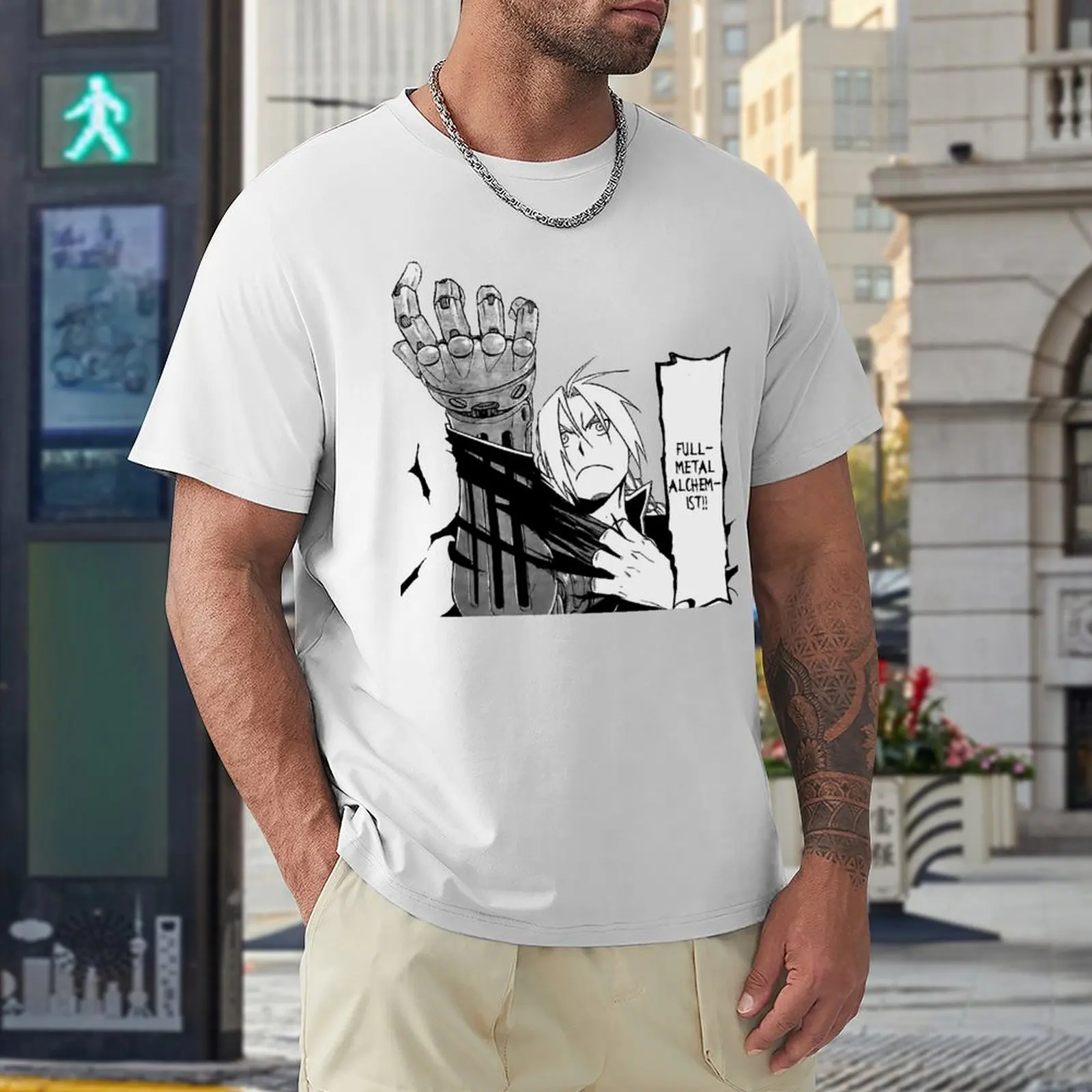 Edward Elric Manga Panel for Sale T-shirt Fresh Campaign Top Tee Novelty Leisure Humor Graphic Eur Size