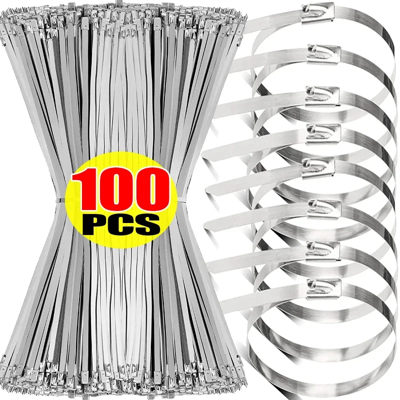

Wholesale Metal Self Locking Cable Ties Reusable Heavy Duty Cables Tie Organizer Multifunction Stainless Steel Zip Tie Fastener