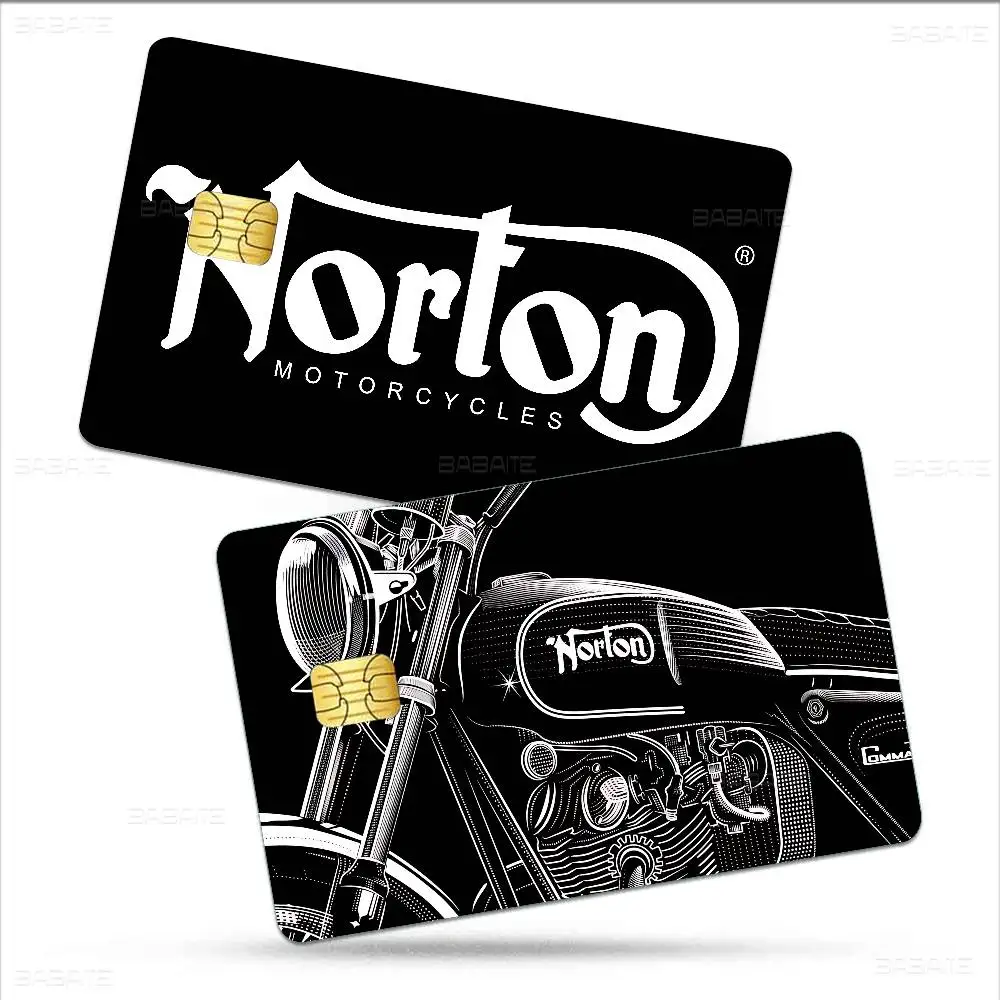 N-NORTON Motorcycle LOGO Anime Cartoon Sticker Film Skin for Credit Card Debit Bank Bus Card