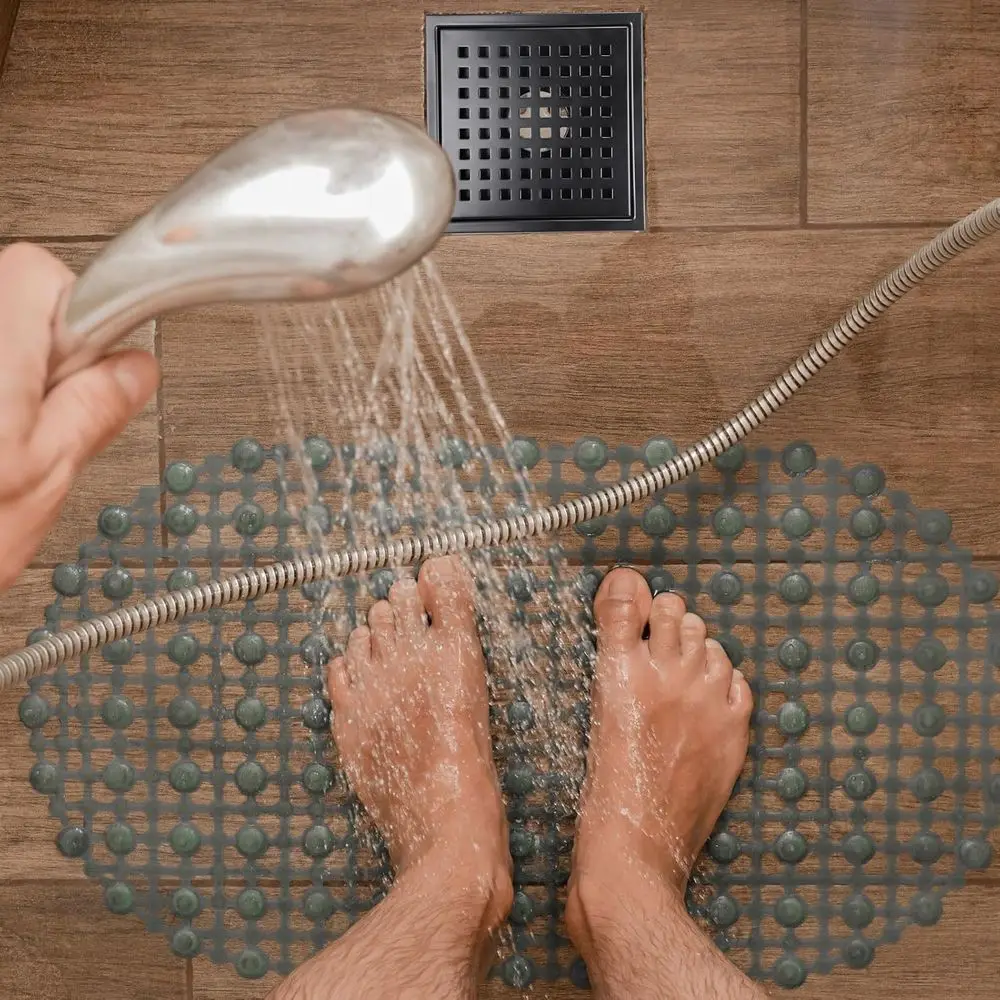 Ralo de Chuveiro Quadrado Preto Fosco de 6 Polegadas com Grelha Removível, Aço Inoxidável 304