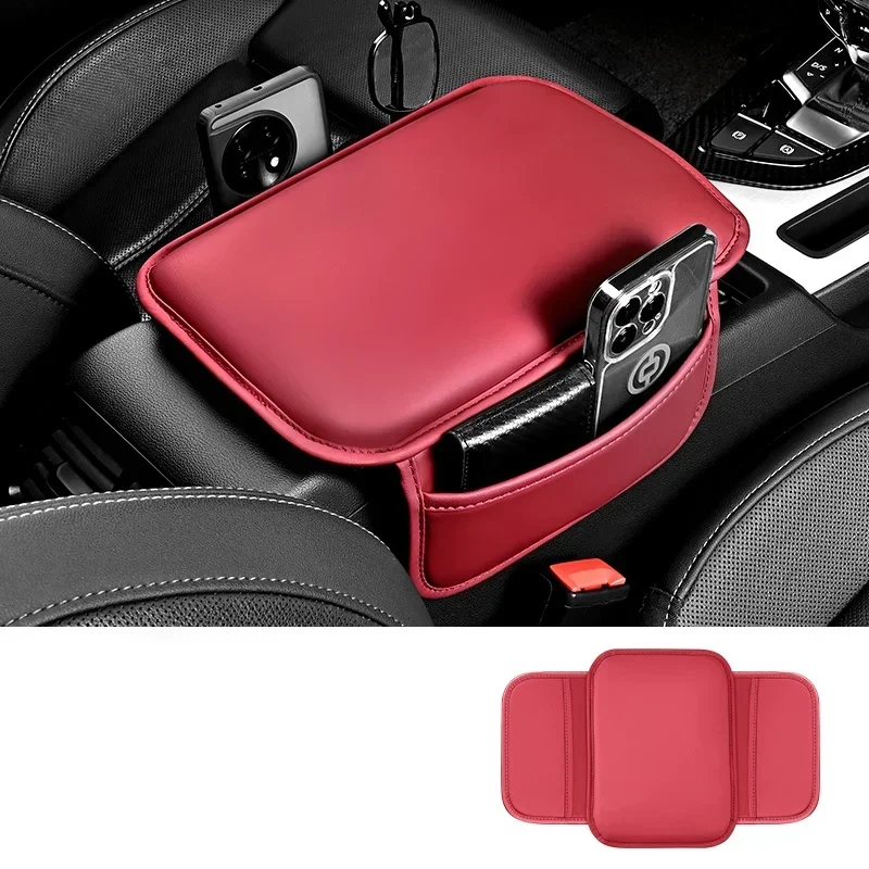 For Audi A8 2018-2024 Car Armrest Box Leather Cushion Storage Pocket Elbow Height Support Styling Accessories