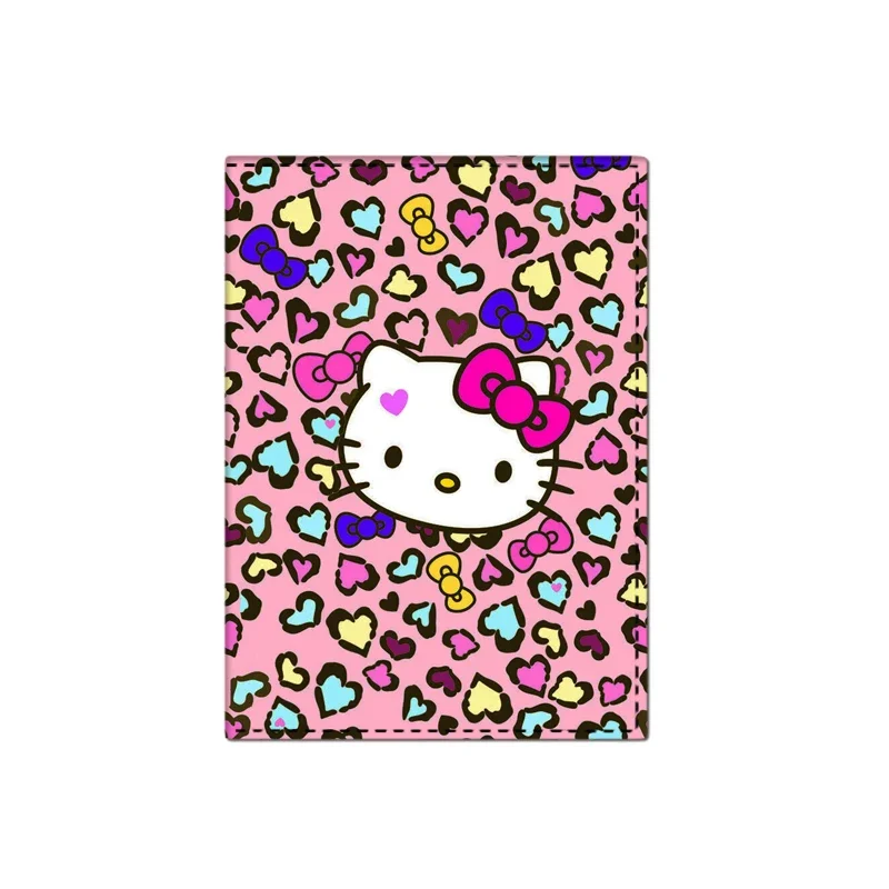 Lovely Hello Kitty PU Passport Cover Cartoon Print Girls Boys ID Card Holder Travel Ticket Passport Case