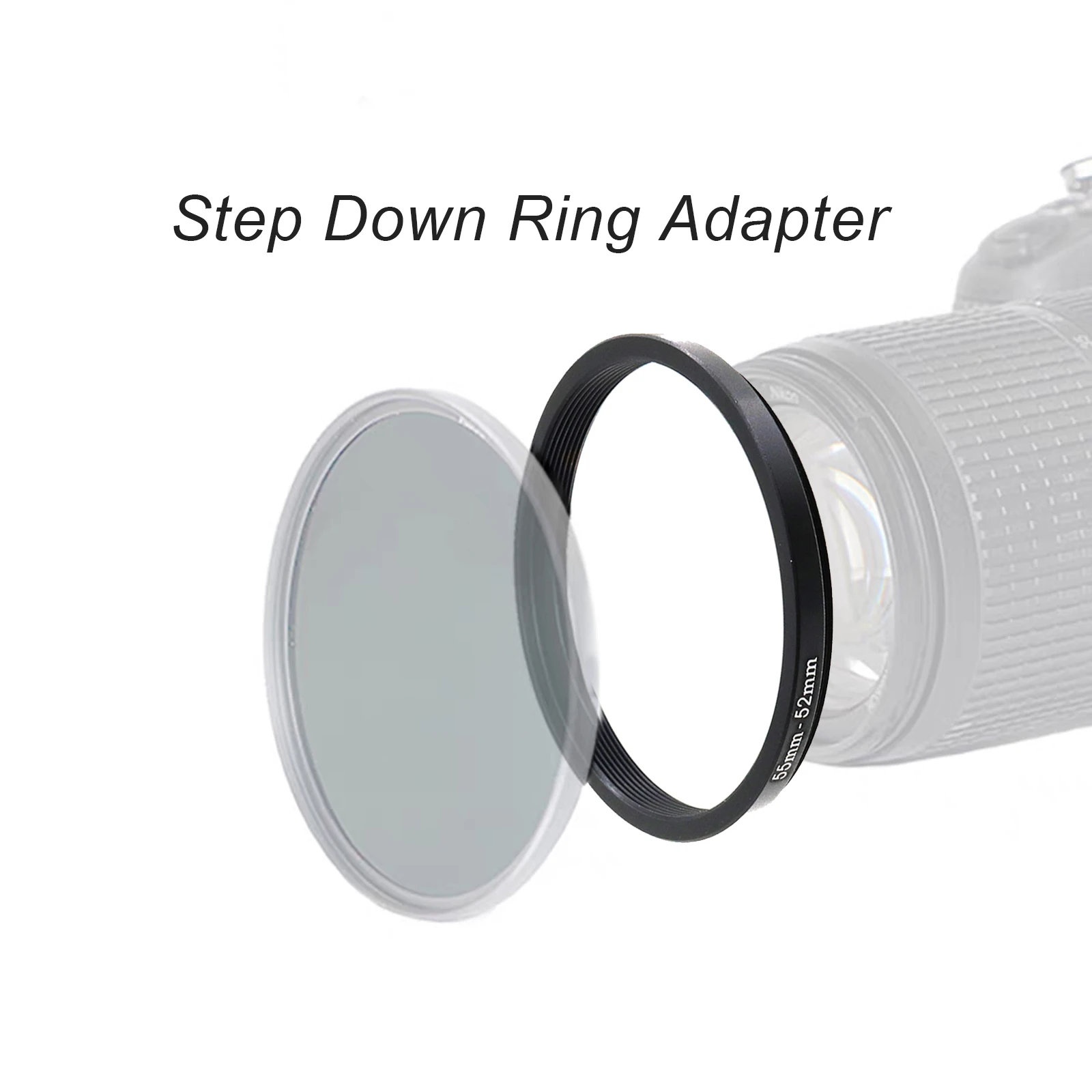 Anillo adaptador de filtro de lente de cámara Step Up/Down 55-52 55-67 55-82mm