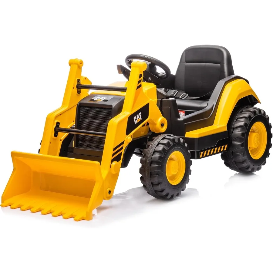 Kid Trax Ride On Toys - 12V CAT Construction Toys for Boys w/Front Loader Bulldozer Excavator Tractor Toy Truck 2.5-5 mph Indoo