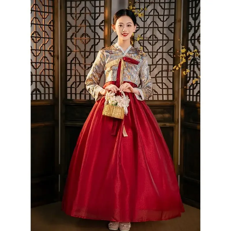 

Korean Hanbok Traditional Korean Ethnic Dance Minority Court Wedding Costume Dress Set Performance Clothes