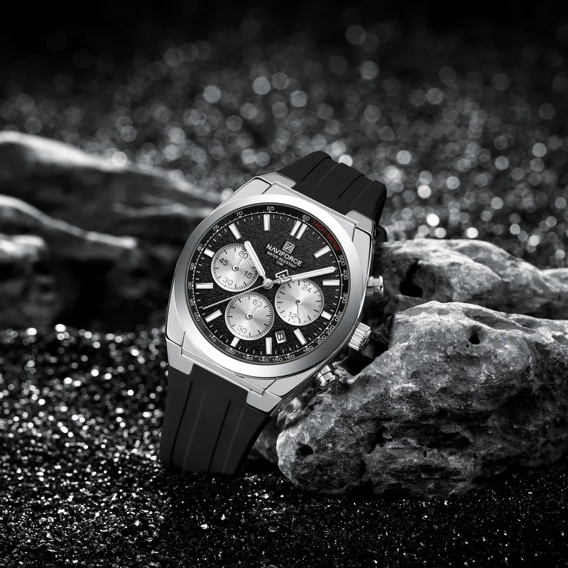 NAVIFORCE 8080 Fashion Classic Quartz Men's Watch Waterproof Chronograph Calendar Leisure Luxury Men's Watch relógios masculino