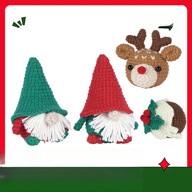 

Crochet Material Kit Christmas Gnome Handcraft diy Festival Ornament Gift Present