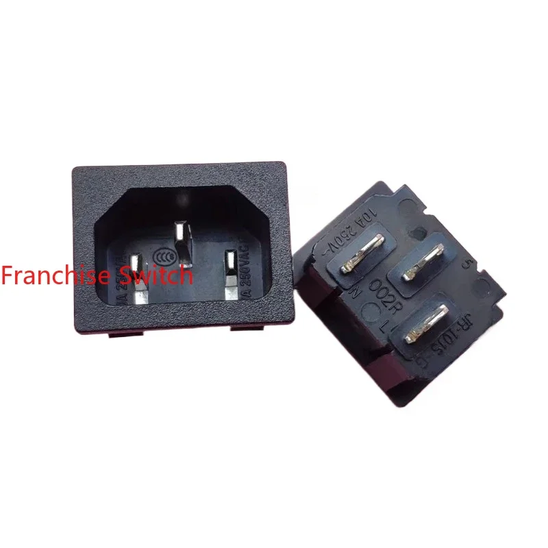 

10PCS power socket, product tail socket JR-101S-G three-pin three-plug IEC male seat