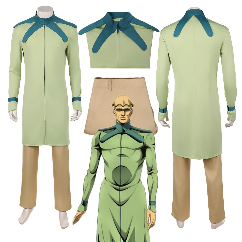 

Gyro Zeppeli JoJo Cosplay Bizarre Adventure Costume Green Coat Clothes Outfits Halloween Roleplay Uniform Carnival Adult Men